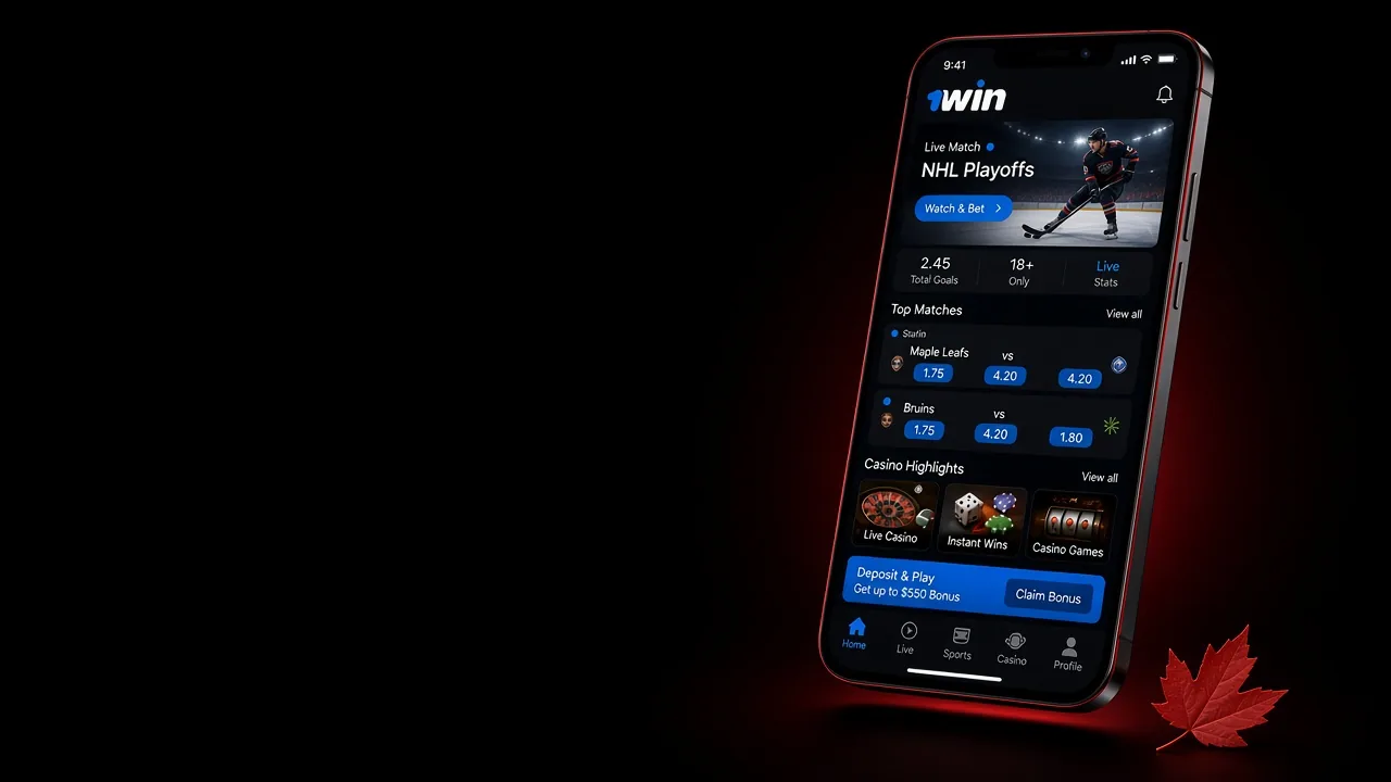 1win Android app on a smartphone